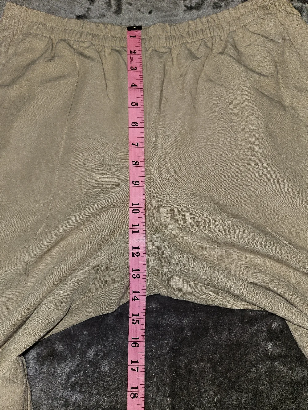 NWT H&M Womens Pull On Elastic-Waist Light Tan Wide Leg Linen Blend Pants SZ Med